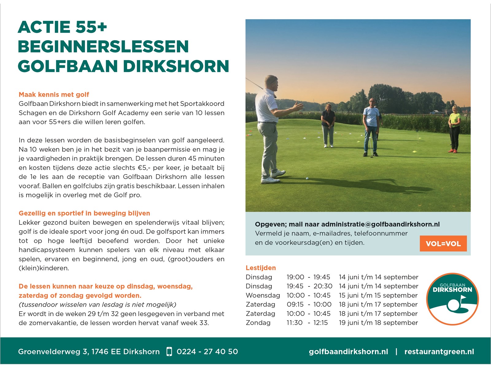 55 Beginnerslessen Bij Golfbaan Dirkshorn Dirkshornbruist 